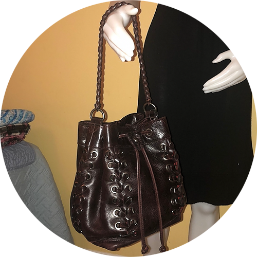 Patricia Nash Brown Leather Bucket Bag