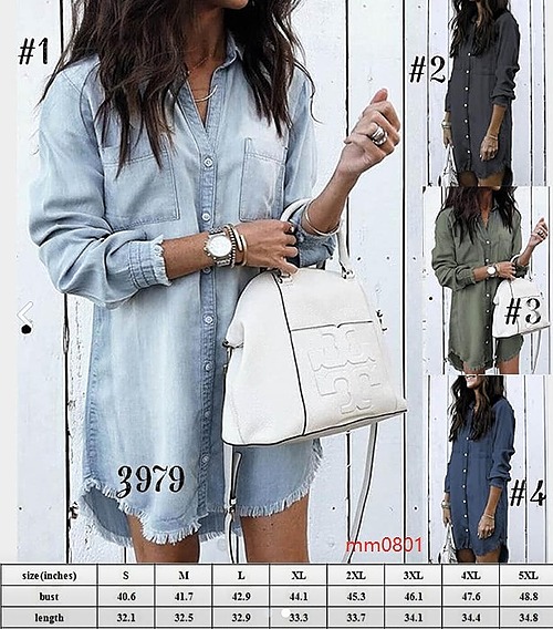 Women's Denim Frayed Dress