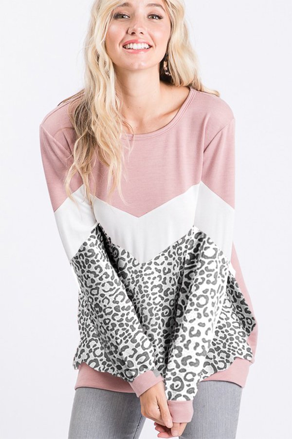 Salmon Contrast Top