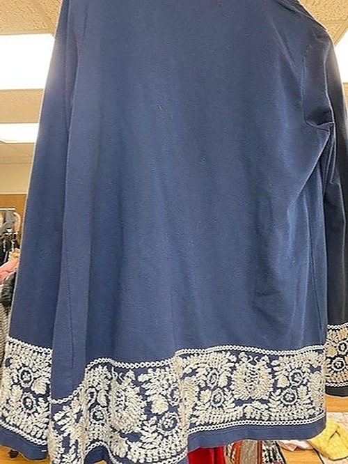 Lucky Brand Navy Embroidery Cardigan