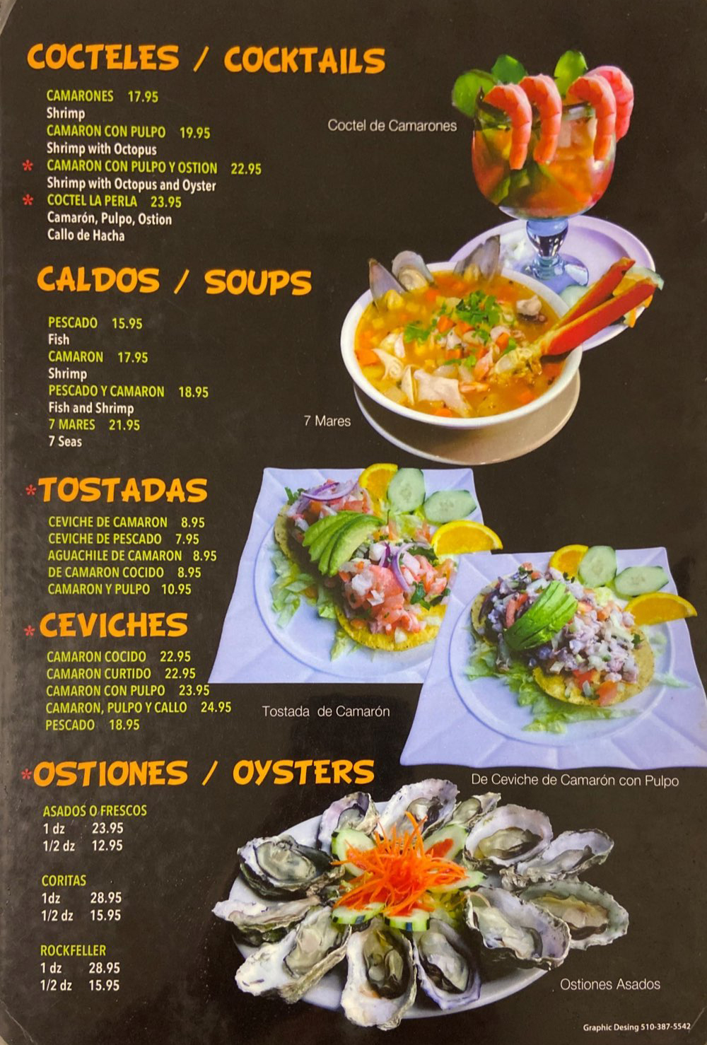 La Perla del Pacífico Menu